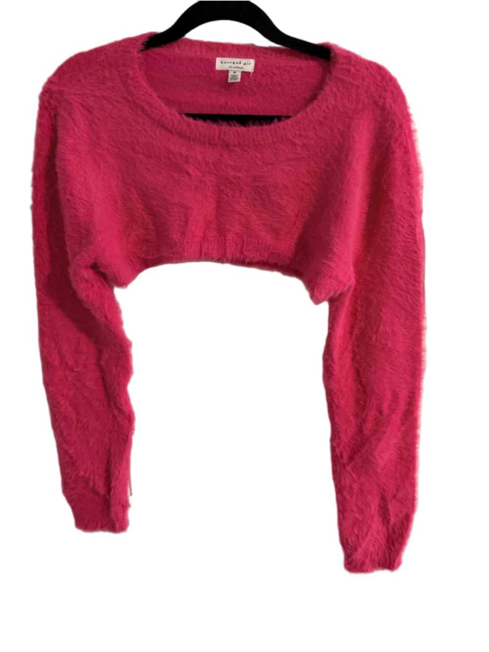 Current Air Hot Pink Fuzzy Cropped Sweater – Size M